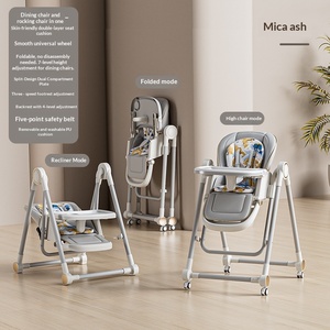 Chaise haute pour bébé en plastique, multifonctionnelle, inclinable, pliable, berçante, avec <span class=keywords><strong>hauteur</strong></span> réglable - Product Image 4