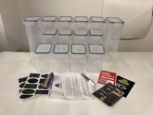 Clear square Plastic Vacuum Seal Food <b>Storage</b> <b>Containers</b> Organizer with Lids Home Kitchen for Products - Product Image 3