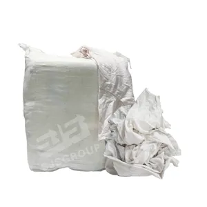 RTS Industrial rags cleaning cloth scraps Cut reused t shirt cotton wiping rags Standard White industrial Wipes