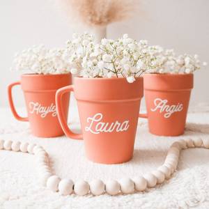 Pot de fleur <span class=keywords><strong>personnalisé</strong></span> tasse poterie plante tasse terre cuite bureau anniversaire idée cadeau tasse pour ami collègue - Product Image 4