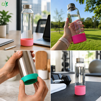 OKSILICONE 6cm 6.5cm 7cm 7.5cm Housse de protection en silicone pour base de bouteille d'eau, tasse ou gobelet