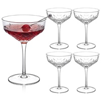 Verres à vin à pied martini vintage gaufrés 9,5 oz, coupes à champagne et gobelets à cocktail