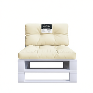Coussin de palettes d'extérieur crème 27,6 x 15,7 x 4,7 cm en polyester résistant à l'eau, amovible, lavable, toutes saisons - Product Image 1