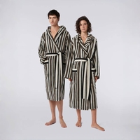 Peignoir doux pour femmes Peignoir de bain en peluche de luxe Peignoir rayé pour hommes Hôtel