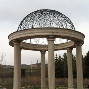 Gazebo de Hierro Forjado a Mano con Cúpula de Vidrio Teñido, Artesanía Tradicional para Jardín o <span class=keywords><strong>Finca</strong></span> Histórica - Product Image 3