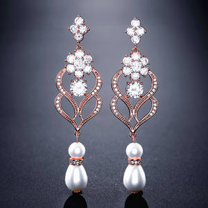 RAKOL EP2332 High Quality Jewelry Zircon Stud <b>Pearl</b> <b>Earrings</b> - Product Image 4