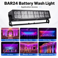 Projecteur architectural LED sans fil DMX 24*12W RGBWA+UV 6-en-1 à piles pour éclairage de scène