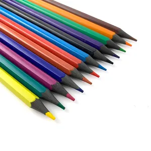 Crayon de couleur chinois de haute qualité 12 pièces 7 pouces en plastique recyclé dans une boîte de couleur