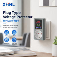 Protecteur de tension numérique ZHNL EU pour appareils ménagers (TV, réfrigérateur) 16A 230V, régulateur de type prise, protection automatique contre les surtensions et les sous-tensions réglable