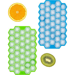 Molde para Cubitos de Hielo de Alta Calidad, 37 Cavidades, Diseño de Panal de Abeja, Bandeja para Cubitos de Hielo Hexagonales con Tapa de Silicona, Libre de BPA - Product Image 1