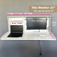 Support mural pliable et réglable pour moniteur, compatible Murphy, station de travail pour ordinateur portable, gain de place, bureau à domicile, respectueux de l'environnement