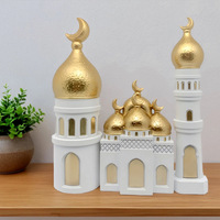 Ornement de bureau du Ramadan mosquée musulmane Kaaba Dome pour décor de voiture de table et cadeaux de chandelier d'artisanat islamique
