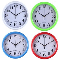 Jam Dinding Quartz Plastik Gaya Nordik 28CM, Sederhana Modern, untuk Rumah, Ruang Tamu, Kamar Tidur, Fitur Senyap, Grosir