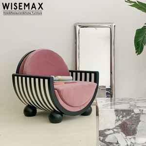 WISEMAX FURNITURE Mobilier italien léger et luxueux pour la maison Chaise de loisirs moderne avec sourire Canapé à cadre en contreplaqué de France pour appartement - Product Image 1