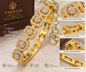 Bracelet en or 24 carats Kada 6,96 grammes, fait main, or fantaisie, pour femmes, pour les mariages, bijoux indiens traditionnels - Product Image 1