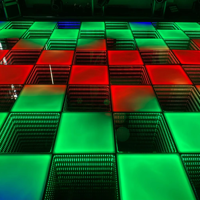 Piste de danse sans fil magnétique 3D Mirrir Infinity Dj Proable Easy Install Led Dance Floor pour événements