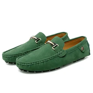 Groene Rode Microfiber Lederen Licht Ademende Slip-On Loafers Casual Schoenen Maat 35-48 Jurk Schoenen Voor Mannen