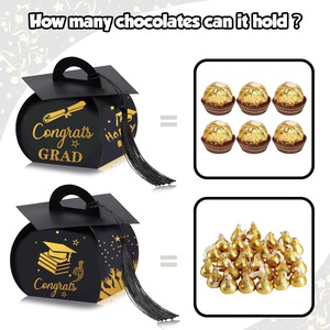 Cajas de regalo de graduación al por mayor, caja de dulces de <span class=keywords><strong>clase</strong></span> de decoraciones de graduación con borla para suministros de favores de fiesta de graduación - Product Image 6