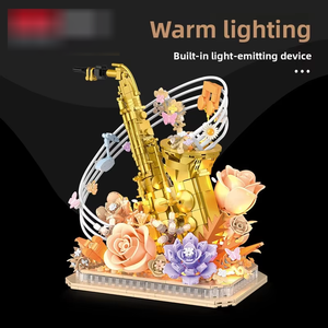 Ensemble de micro-briques Romantisme Français Rose & Violon - Mélodie de Piano en Éveil, Cadeau Artistique en Gros pour Elle - Product Image 6