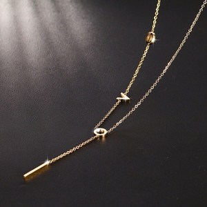 Lettera di incisione di design personalizzato <span class=keywords><strong>ti</strong></span> <span class=keywords><strong>amo</strong></span> da moon and back collana in acciaio inossidabile di design coreano per gioielli di moda da donna - Product Image 2