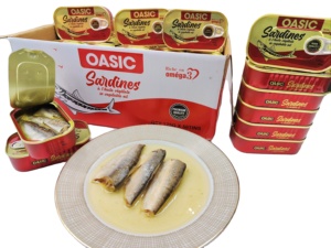 Sardinas Enlatadas en Aceite Vegetal, 125g, Pescado Fresco, Mariscos para una <span class=keywords><strong>Dieta</strong></span> Saludable - Product Image 1