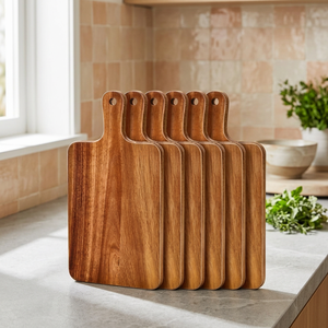 Tabla de Cortar Rectangular de Madera de Acacia Sostenible con Asa, Apta para Lavavajillas, 1.5 cm de Grosor, para Servir Quesos y Embutidos en la Cocina - Product Image 3