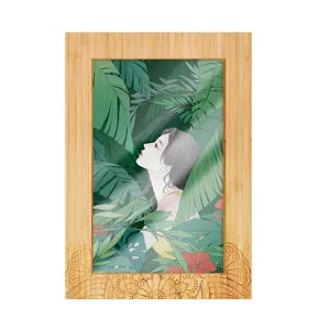 YCZM, venta al por mayor, nuevo diseño, marco de fotos de madera de bambú, marco de fotos artístico
