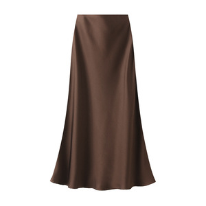 Jupe longue sirène colorée en satin d'acétate taille haute et coupe trapèze pour femme, idéale pour la vente en gros – Collection été - Product Image 3