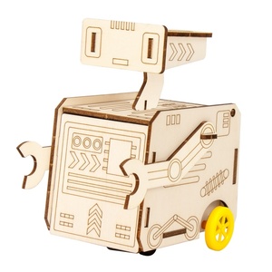 Kit scientifique OKYN-Y2380 DIY Robot électrique en bois pour éviter les obstacles, jouet STEM pour enfants, apprentissage à domicile et à l'école - Product Image 1