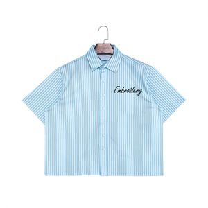 <span class=keywords><strong>Camisas</strong></span> personalizables de manga corta con botones bordados estilo cuadrado <span class=keywords><strong>para</strong></span> hombre - Product Image 1