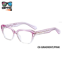 Monture de lunettes TR52 avec insert décoratif sur la patte, forme œil de chat tendance, pour femmes, adaptée aux verres de prescription optiques