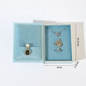 Boîte à <span class=keywords><strong>bijoux</strong></span> en carton personnalisée avec rangement magnétique, boîte à anneaux en cuir de velours <span class=keywords><strong>pour</strong></span> mariage, emballage cadeau <span class=keywords><strong>pour</strong></span> collier et bracelet - Product Image 5