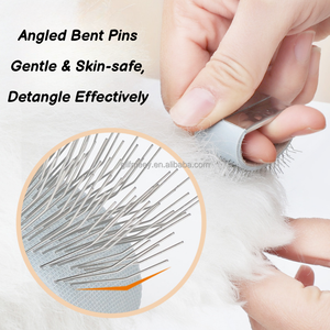Mini Brosse de toilettage pour animaux de compagnie, peigne démêlant doux à doigt avec picots courbés pour l'élimination des poils - Product Image 4