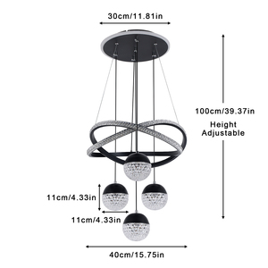 Lustres en aluminium et acrylique à LED dorés à 3 couleurs, dimmables, pour îlot de cuisine, luminaires suspendus modernes, stock US - Product Image 3