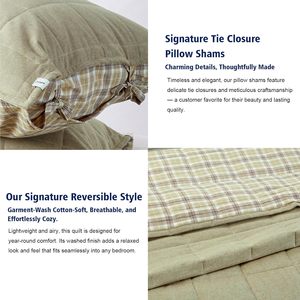 100% Cotton Quilted Quilt <strong>Olive</strong> <strong>Green</strong> for Home Bedroom Cozy <strong>Bedding</strong> - Product Image 5