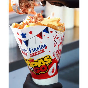 ถ้วยกระดาษโรงงานกวางโจว 2 in 1 สำหรับใส่ไก่ทอด เฟรนช์ฟรายส์ ขนมขบเคี้ยว ถ้วยใส่อาหารแบบนำกลับ ถ้วยกระดาษใส่เคบับและปาปาส พร้อมช่องใส่แก้วน้ำ - Product Image 4