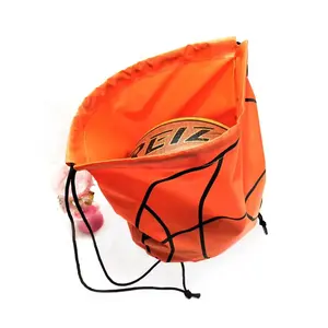 Bolsa de nailon con cordón, bolsa de viaje impermeable para exteriores, almacenamiento portátil, bolsa de fútbol de baloncesto