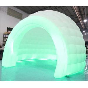 Benutzer definierte Größe Riesiges aufblasbares Zelt Weiße LED-Beleuchtung Aufblasbares Iglu-Kuppel zelt zum Verkauf - Product Image 2