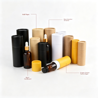 Boîte d'emballage cylindrique en papier kraft biodégradable et recyclable pour huiles essentielles et parfums - Cadeaux et artisanat réutilisables, commandes personnalisées