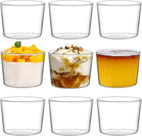 Bols à dessert en verre borosilicate de 250 ml, écologiques, résistants à la chaleur, compatibles lave-vaisselle et micro-ondes, pour la cuisson