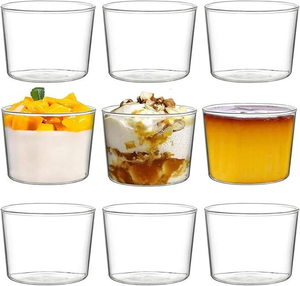 250ml High Borosilicate <strong>Glass</strong> Dessert Cups Heat Resistant <strong>Glass</strong> Pudding Cups Microwave Safe <strong>Glass</strong> <strong>Ramekins</strong> for Baking - Product Image 1