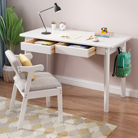 Bureau en bois massif durable réglable étudiant adulte bureau à domicile petit appartement bureau d'ordinateur et chaise