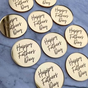 Styles Cadeaux de fête des pères Acrylique Cupcake Topper Love You Daddy Cupcake <span class=keywords><strong>Disque</strong></span> <span class=keywords><strong>pour</strong></span> décorations de gâteaux d'anniversaire - Product Image 3