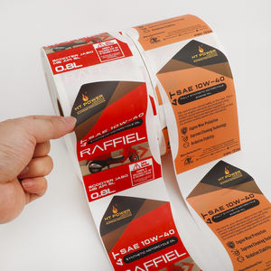 ฉลากสติกเกอร์น้ำมันสำหรับน้ำมันหล่อลื่นขวดพลาสติกบรรจุภัณฑ์แบบม้วนไวนิลกันน้ำพิมพ์ลายได้เอง - Product Image 6