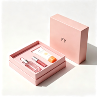 Boîte cadeau soin violette personnalisée, couvercle & base pliables magnétiques, emballage rigide luxueux pour cosmétiques