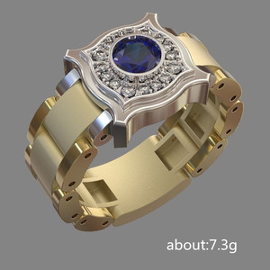 Anello da uomo bicolore con accenti rotondi, stile western audace, accessorio alla moda per feste, idea regalo - Product Image 4