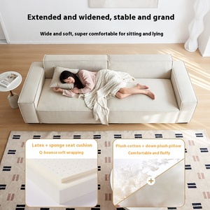 Internet Celebrity Modern Simple Square Nordic Cream Sofa <strong>Set</strong> Bean <strong>Curd</strong> Block Technology Fabric Sponge for Small Apartment - Product Image 2