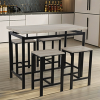 Ensemble de meubles de bar en bois de style antique table haute et chaises pour salle à manger ou cuisine panneau haut comptoir en bois