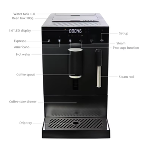 Cuisine Bureau Cappuccino Latte <span class=keywords><strong>Cafetière</strong></span> Machine Espresso Automatique <span class=keywords><strong>avec</strong></span> <span class=keywords><strong>Filtre</strong></span> Moulin <span class=keywords><strong>Intégré</strong></span>, Programmable, Mousseur à Lait - Product Image 6