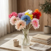 Fleurs artificielles en soie Gerbera Daisy, arrangement floral de chrysanthèmes pour la décoration de mariage, de maison ou de fête